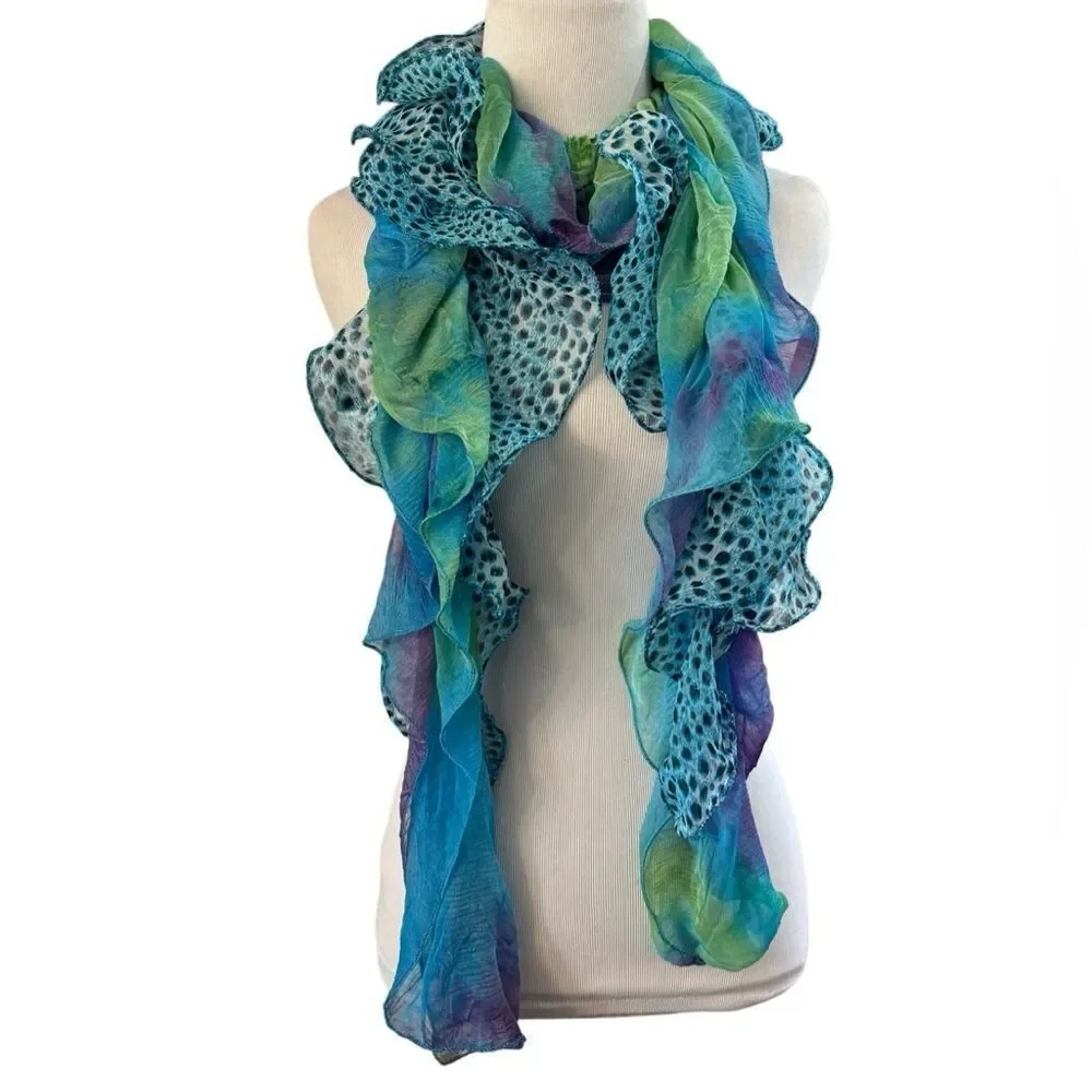 Multi Blue Color Scarf - Picture 1 of 3